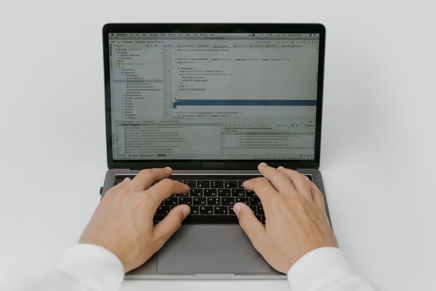 computer screen with resume