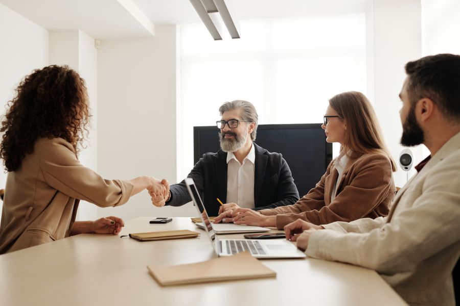 job interview handshake