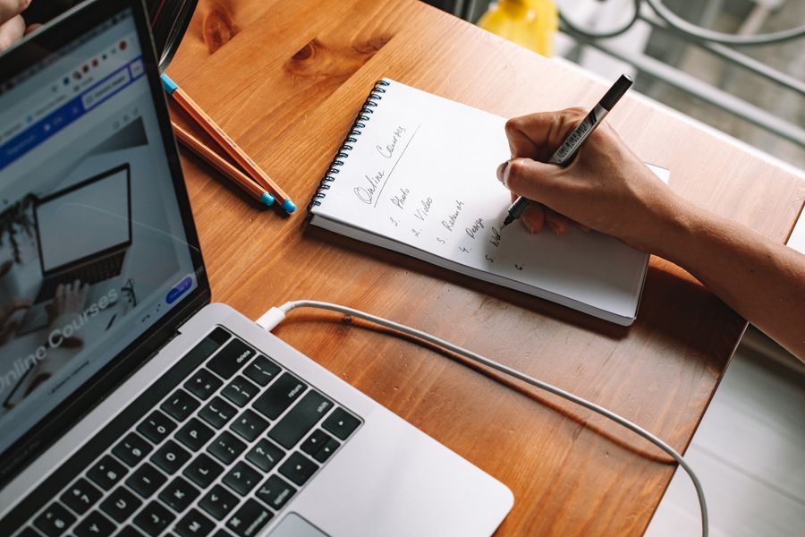 writing on a notepad