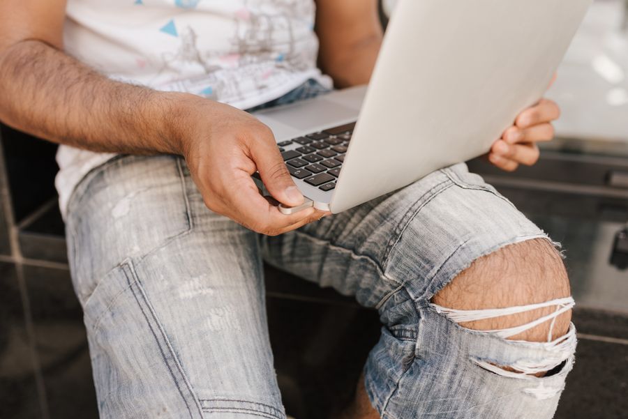 person applying job online