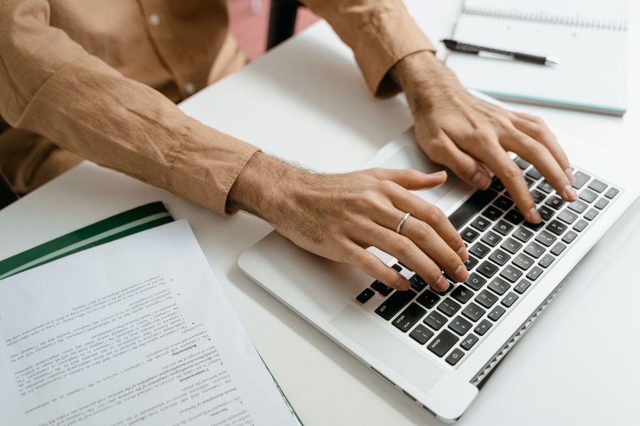 person applying job online