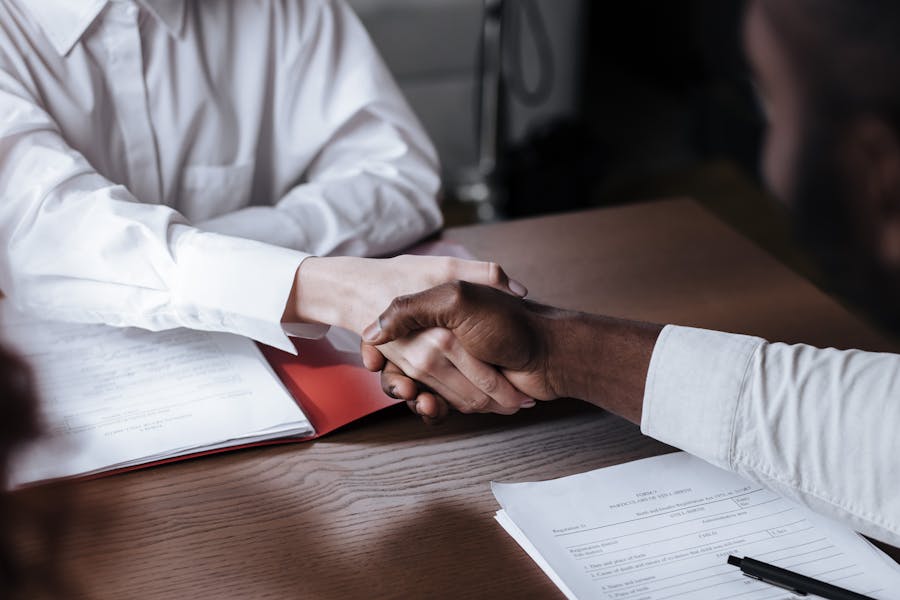 job interview handshake