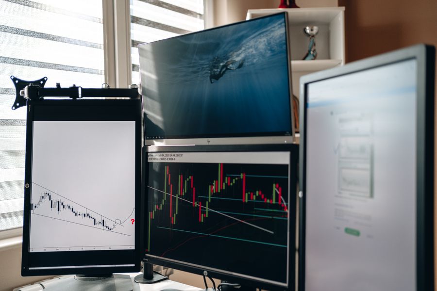 computer screen with graphs