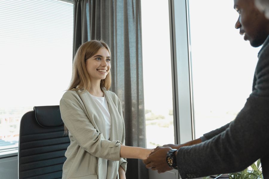 job interview handshake
