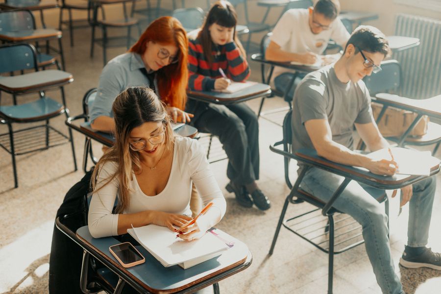 university student studying