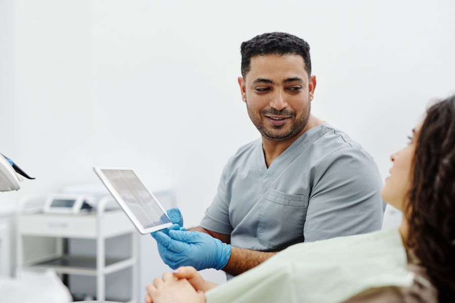 nurse with tablet