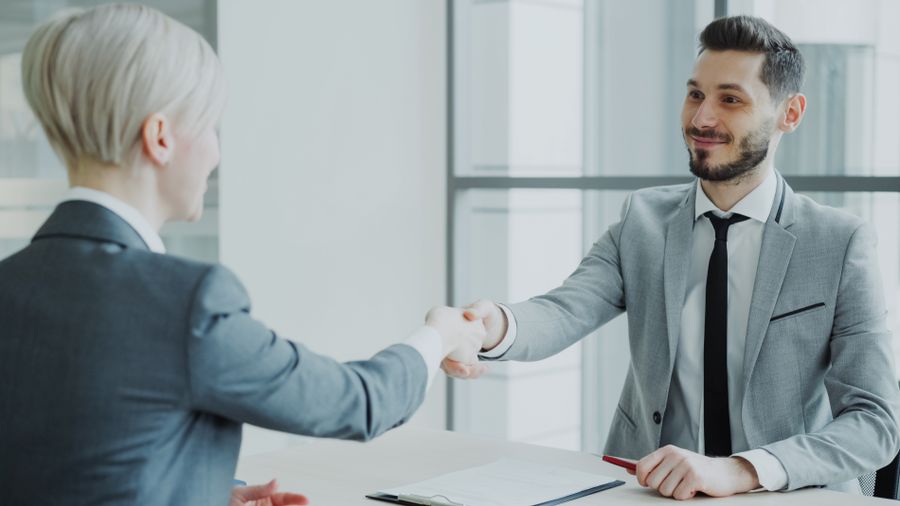 job interview handshake