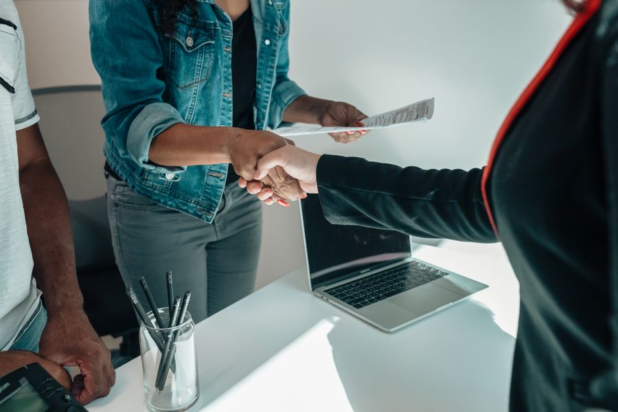 job interview handshake
