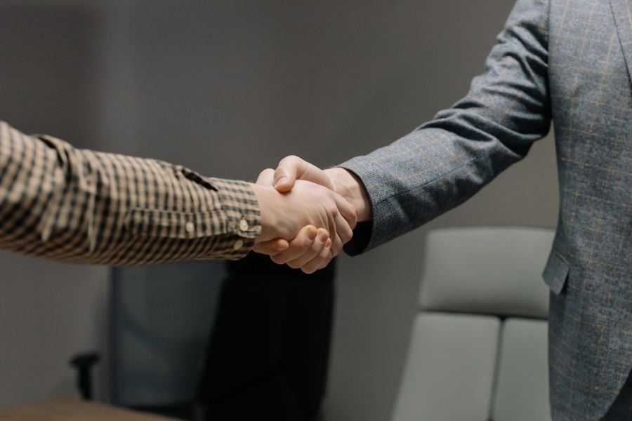 job interview handshake