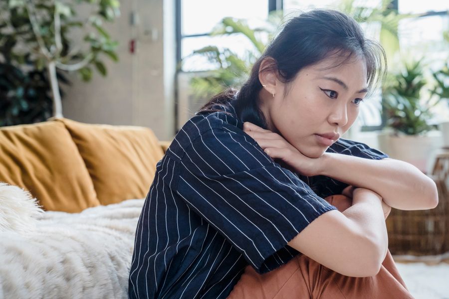 woman looking thoughtful