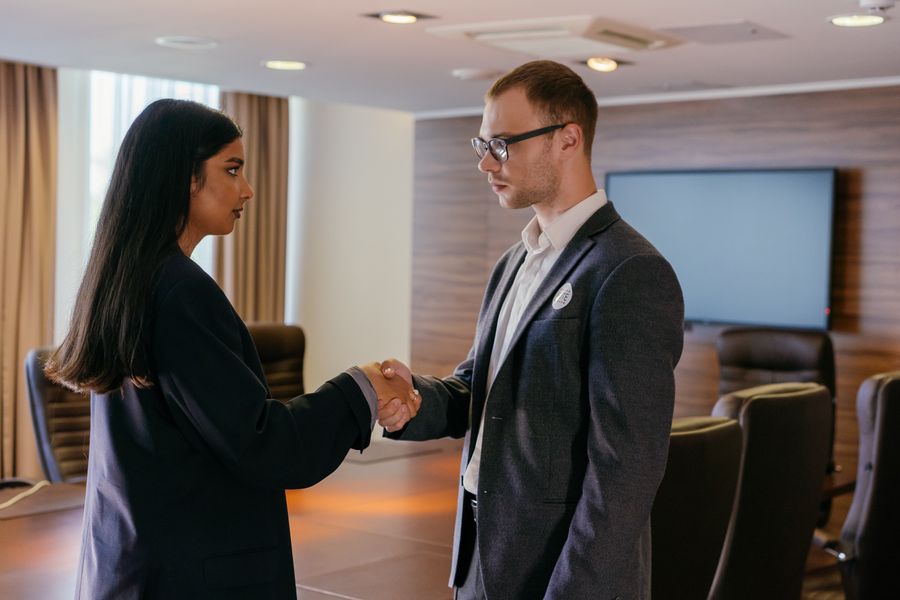 job interview handshake