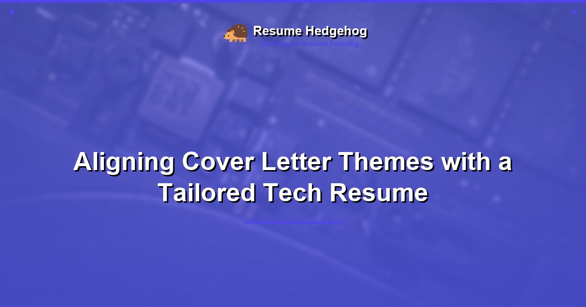 Aligning Cover Letter Themes with a Tailored Tech Resume
