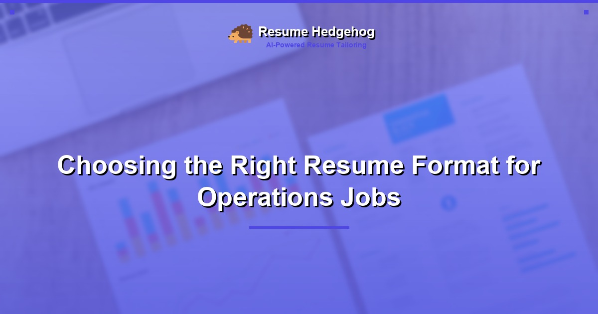 Choosing the Right Resume Format for Operations Jobs