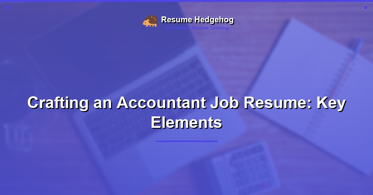 Crafting an Accountant Job Resume: Key Elements