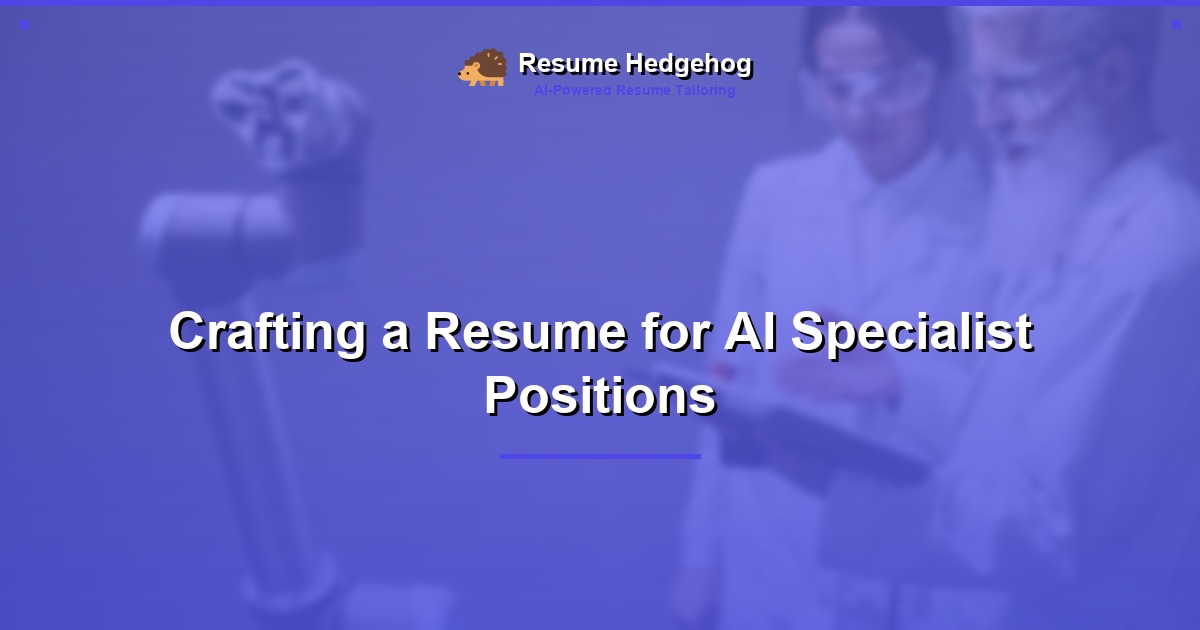 Crafting a Resume for AI Specialist Positions