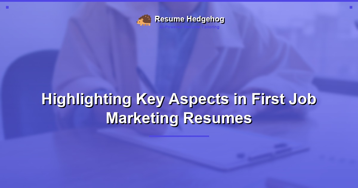 Highlighting Key Aspects in First Job Marketing Resumes
