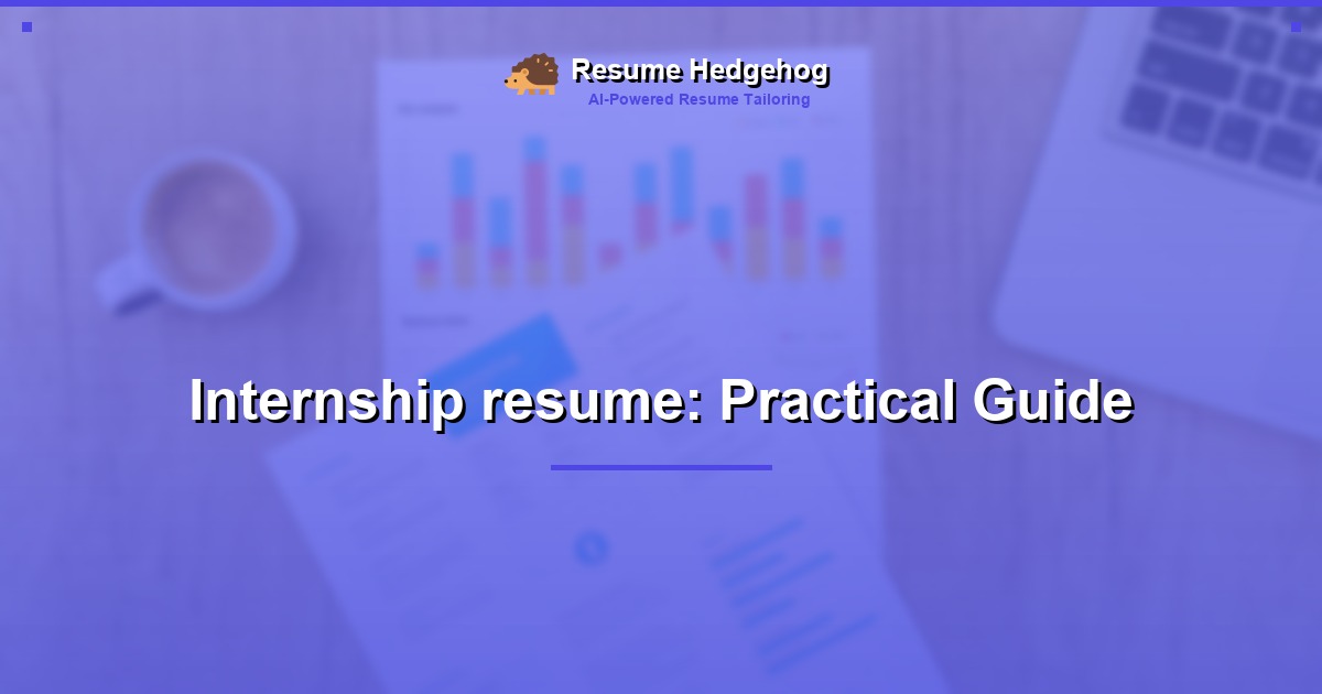 Internship resume: Practical Guide