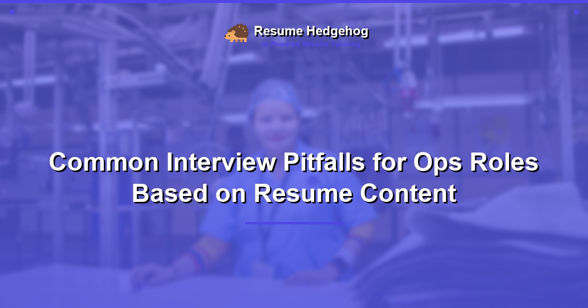 Common Interview Pitfalls for Ops Roles Based on Resume Content