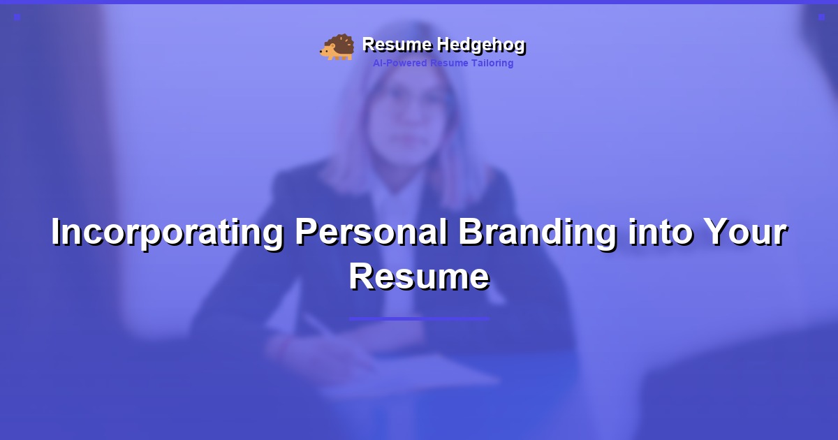 Incorporating Personal Branding into Your Resume