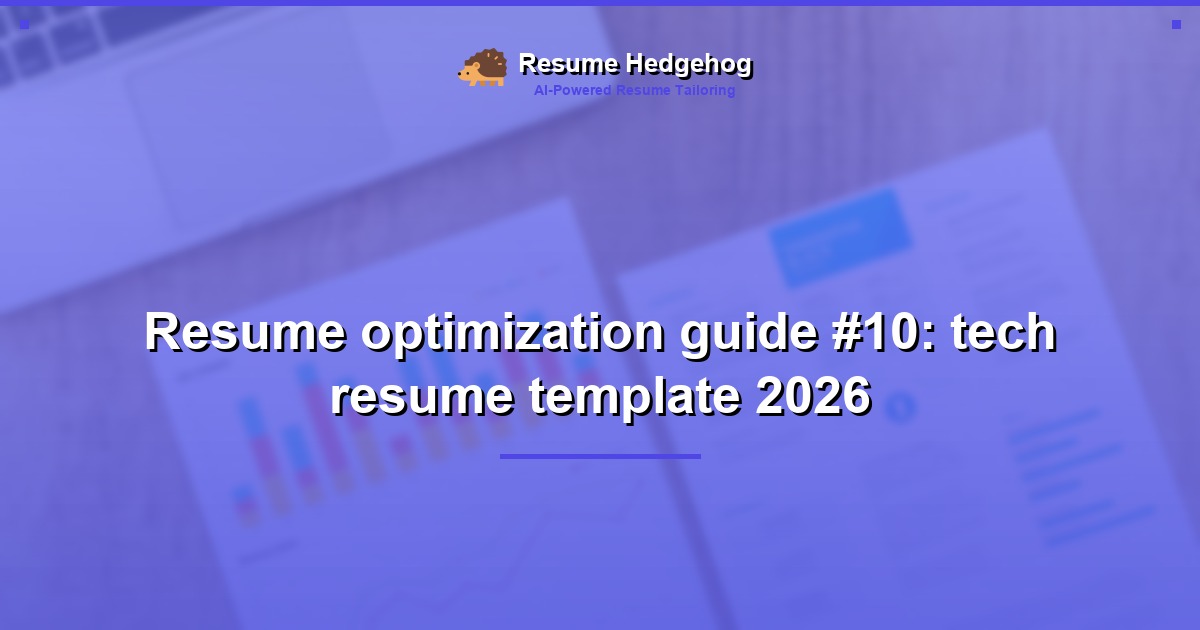 Resume optimization guide #10: tech resume template 2026