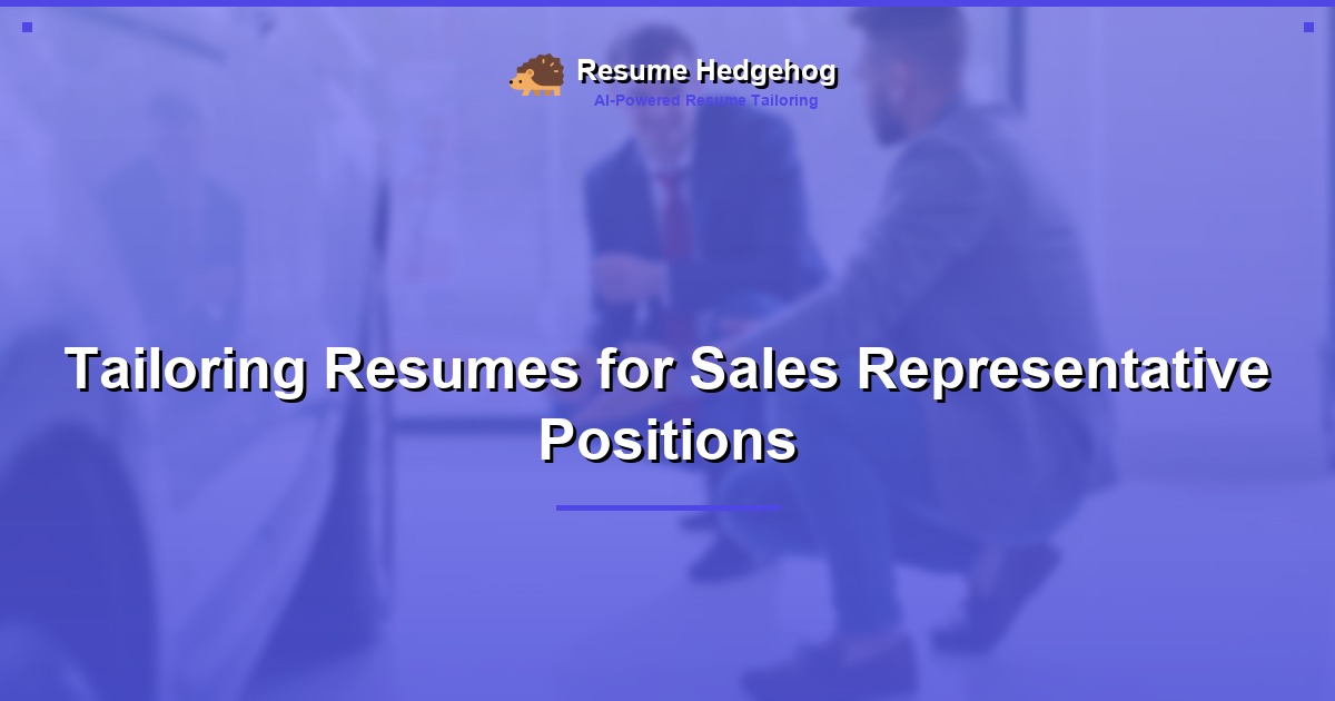 Tailoring Resumes for Sales Representative Positions