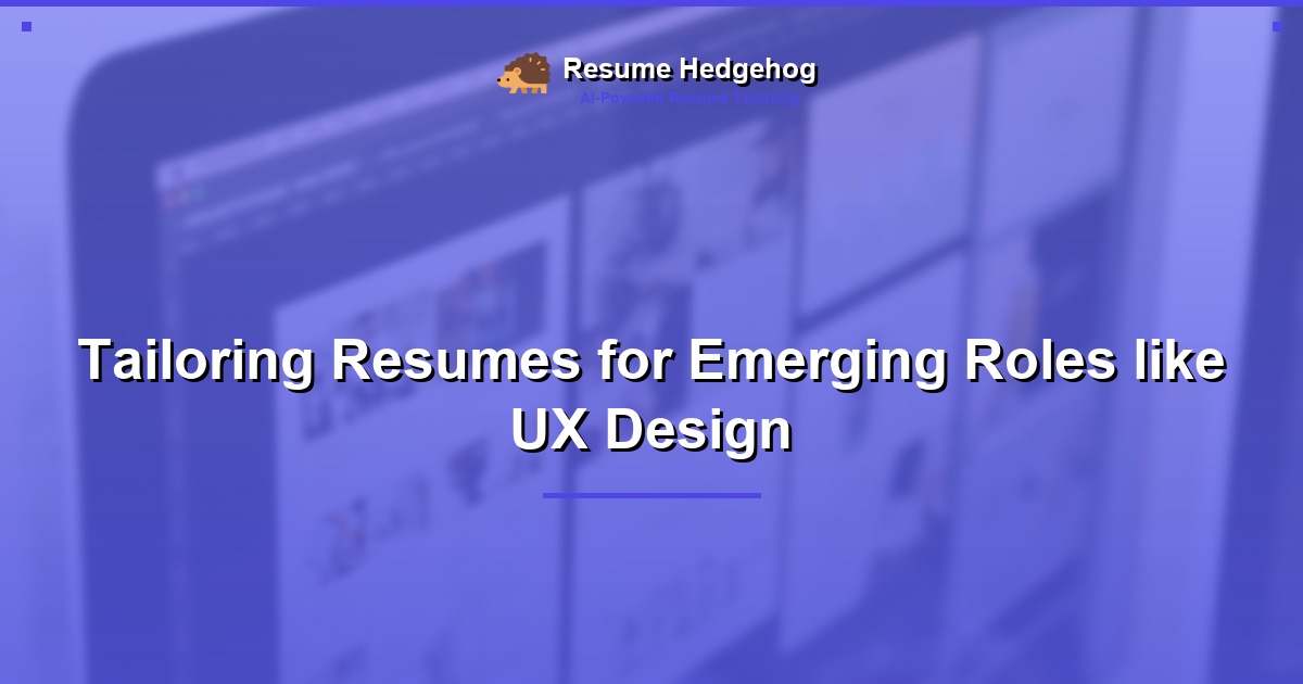 Tailoring Resumes for Emerging Roles like UX Design
