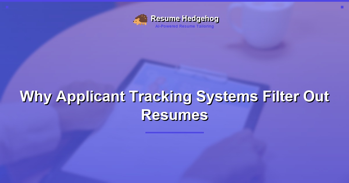 Why Applicant Tracking Systems Filter Out Resumes