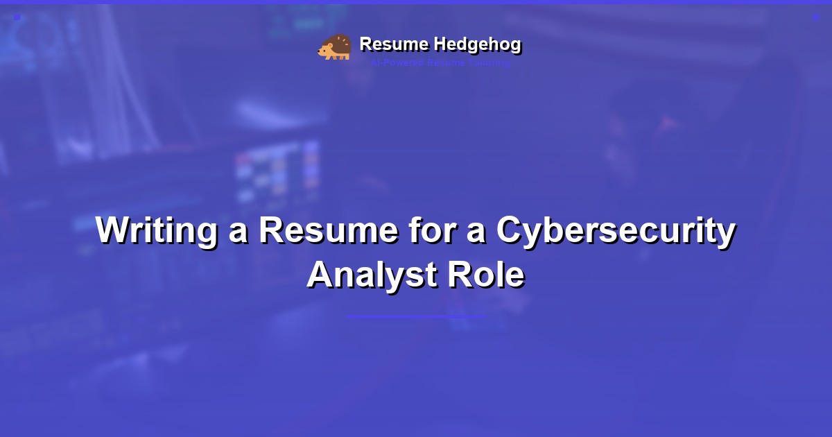 Writing a Resume for a Cybersecurity Analyst Role
